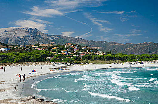 沙滩,湾,海岸,圣露西亚,萨丁尼亚,意大利,欧洲
