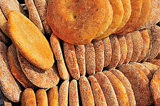 新鲜,烘制,皮塔饼,面包,市场,摩洛哥,非洲