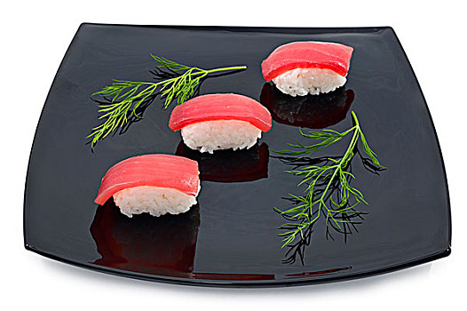 寿司,黑色,盘子