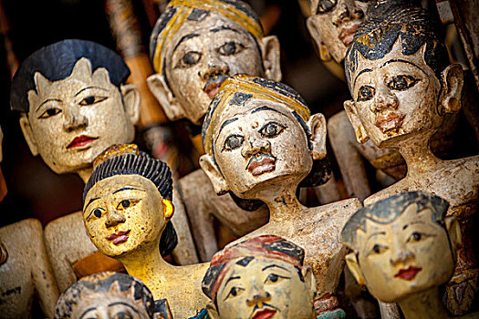 头部,木雕,庙宇,舞者,集市,乌布,巴厘岛,印度尼西亚,亚洲