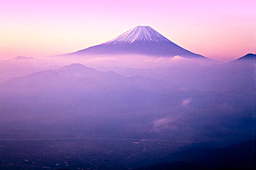 山,富士山,朝霞