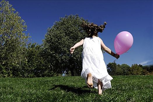 5岁,女孩,拿着,气球