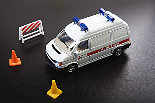 玩具,救护车,交通路锥,特写