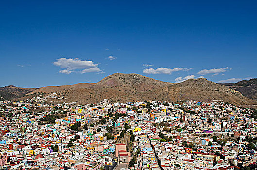 墨西哥,瓜纳华托,风景,彩色,建筑,市区
