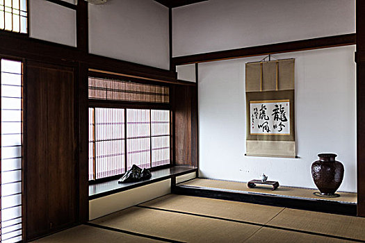 传统,日式房屋,室内,庙宇,京都,日本