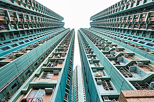 公寓楼,仰视,香港,中国