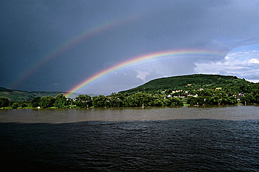 德国,莱茵河,靠近,彩虹