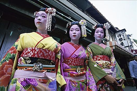 鸾舞伎,女孩,京都,日本