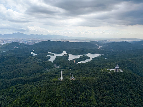 广东省惠州红花湖景区航拍风光