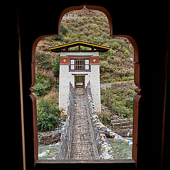 铁,吊桥,不丹