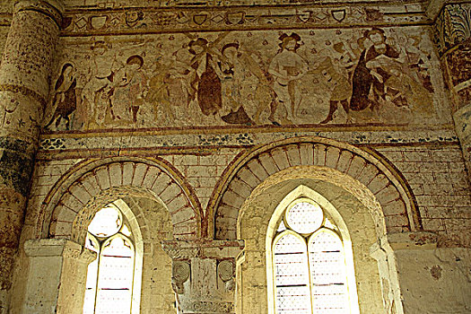 法国,中心,卢瓦尔谢尔省,教堂,壁画