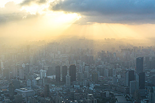 上海城市天际线全景