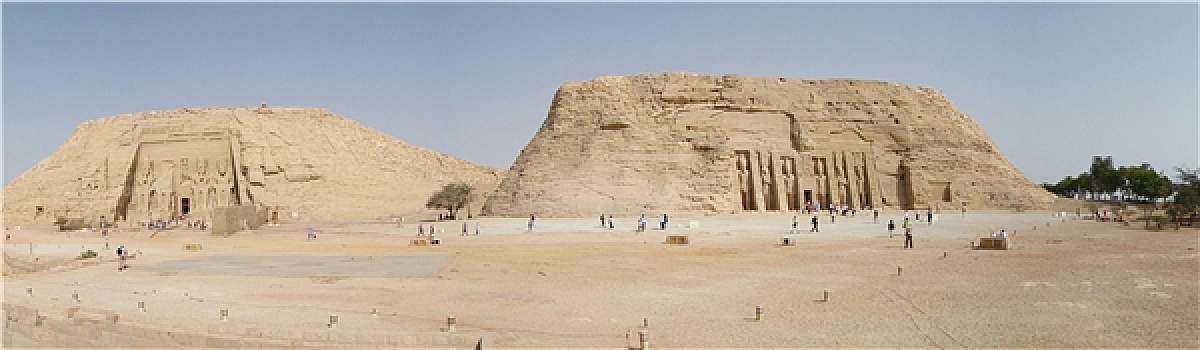 埃及,阿布辛贝尔神庙,庙宇,全景