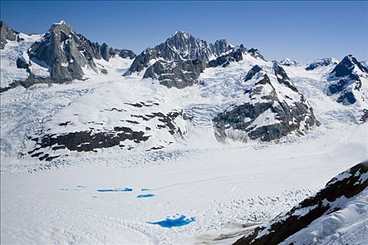 航拍,冰河,山脉,背景,冰河湾国家公园,阿拉斯加