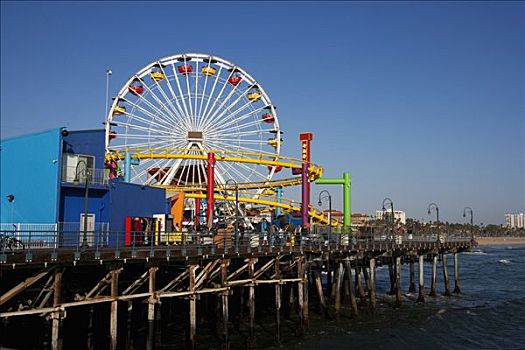 摩天轮,码头,圣莫尼卡码头,洛杉矶,加利福尼亚,美国