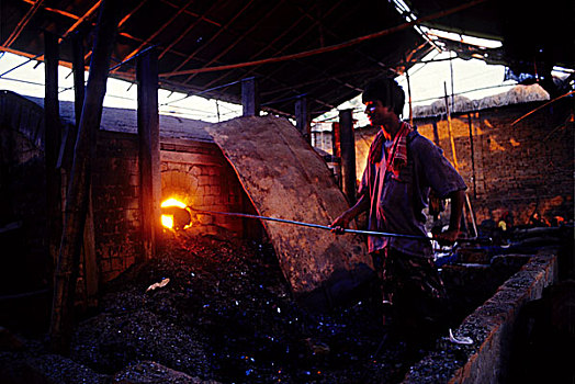 工作,玻璃厂,孟加拉