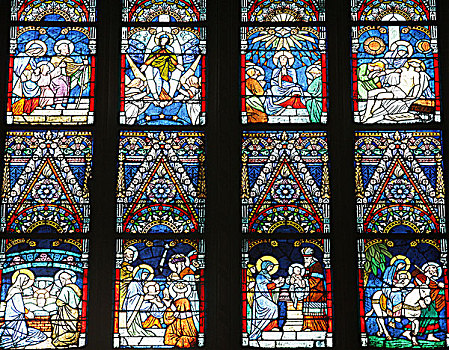 布达佩斯,彩色玻璃,教堂,生活,耶稣