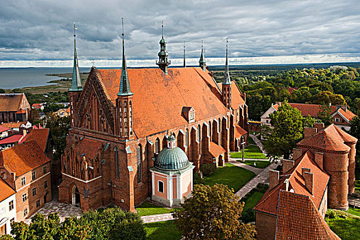圣母大教堂,维斯瓦河,泻湖,弗隆伯克,瓦卢里安-马祖里沃伊沃戴斯西普,波兰,欧洲