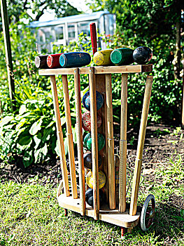 槌球,手推车,花园