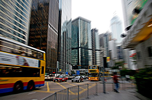 道路,中心,香港岛,摩天大楼,香港,亚洲