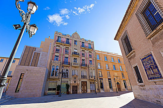 瓦伦西亚,广场,现代主义,建筑,后面,大教堂,西班牙