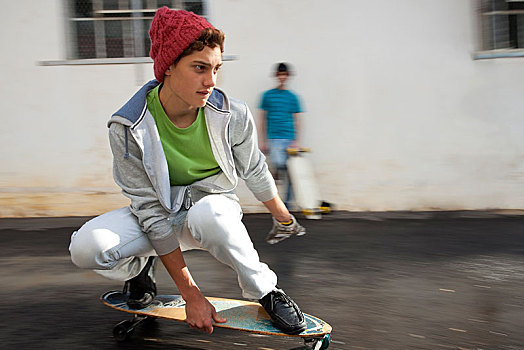 青少年,骑,滑板