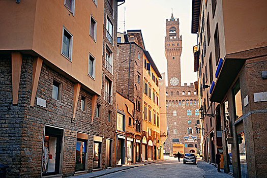 钟楼,街道,风景,佛罗伦萨,意大利