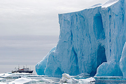 船,冰山,浮冰,南大洋,英里,北方,东方,南极