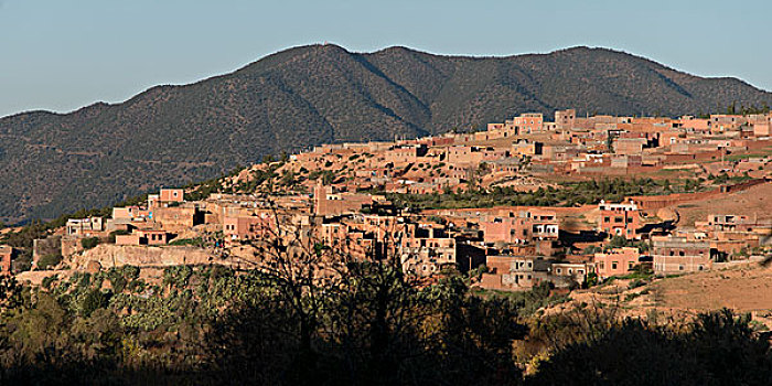 建筑,城镇,阿特拉斯山脉,摩洛哥