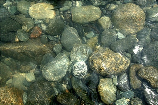 鹅卵石,水下