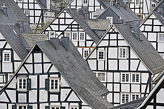 历史,市区,半木结构房屋,区域,北莱茵-威斯特伐利亚,德国,欧洲
