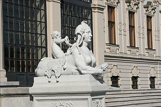 狮身人面像,雕塑,正面,奥地利,维也纳
