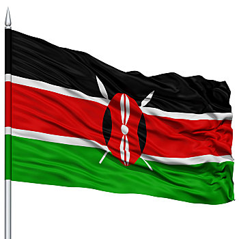 肯尼亚,旗帜,旗杆