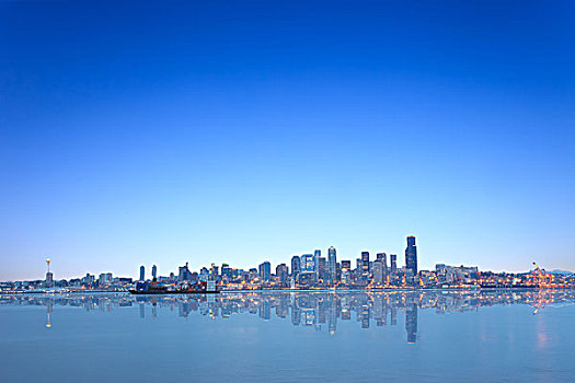 风景,湖,城市,西雅图,蓝天