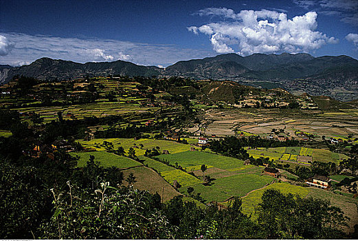 俯视,风景,加德满都,尼泊尔