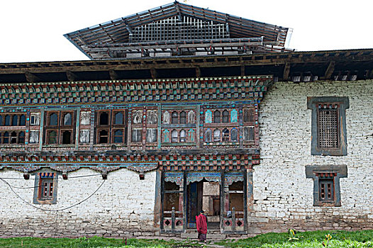 建筑,宫殿,山谷,布姆唐,地区,不丹
