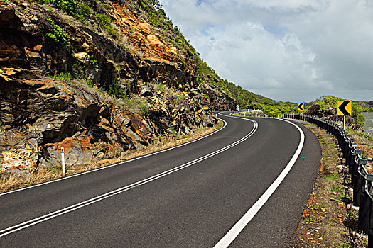 弯曲,沿岸,道路,烹饪,公路,昆士兰,澳大利亚