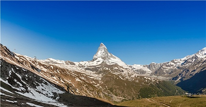 山,马塔角,蓝天,策马特峰,瑞士