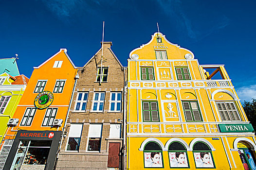 彩色,荷兰,房子,城市,荷属安的列斯群岛,安的列斯群岛,加勒比
