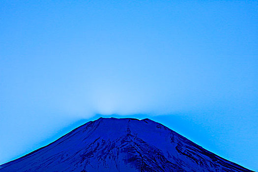 山,富士山,晚上,湖