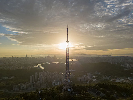 广东惠州高榜山祥云塔航拍风光