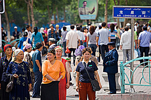 忙碌,街道,乌鲁木齐,新疆,维吾尔,地区,丝绸之路,中国