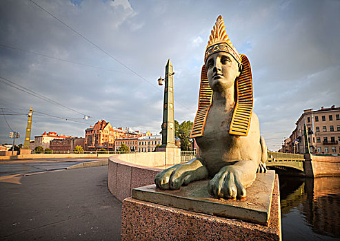 狮身人面像,埃及,桥,上方,河,俄罗斯