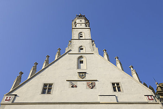 山墙,老市政厅,罗腾堡,地区,巴伐利亚,德国