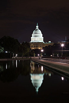 美国,国会,夜晚,华盛顿特区