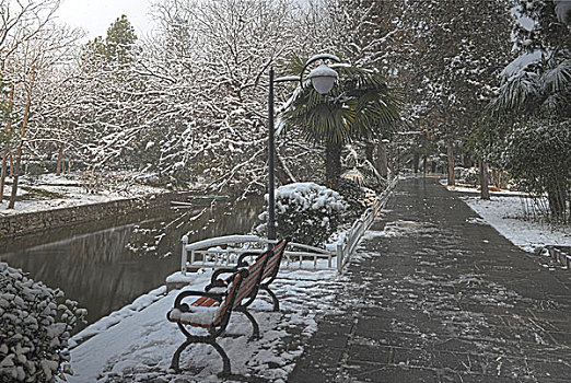 合肥逍遥津公园雪景