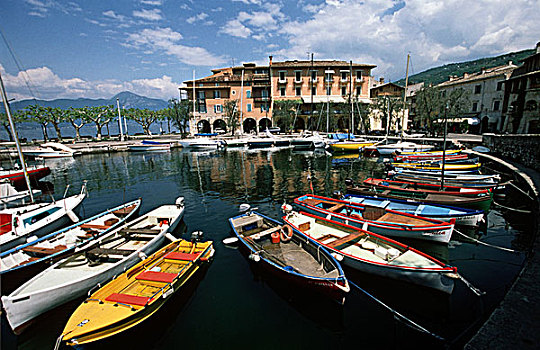 船,港口,加尔达湖,意大利
