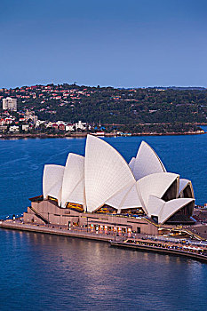 澳大利亚,悉尼歌剧院,俯视图,黃昏