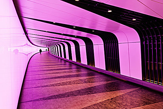地铁,隧道,穿过,伦敦,英国,光亮,人行道,车站,新,方形