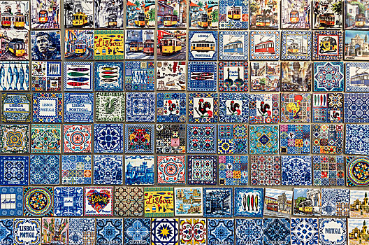 小型,传统,上光瓷砖,砖瓦,里斯本,葡萄牙,欧洲